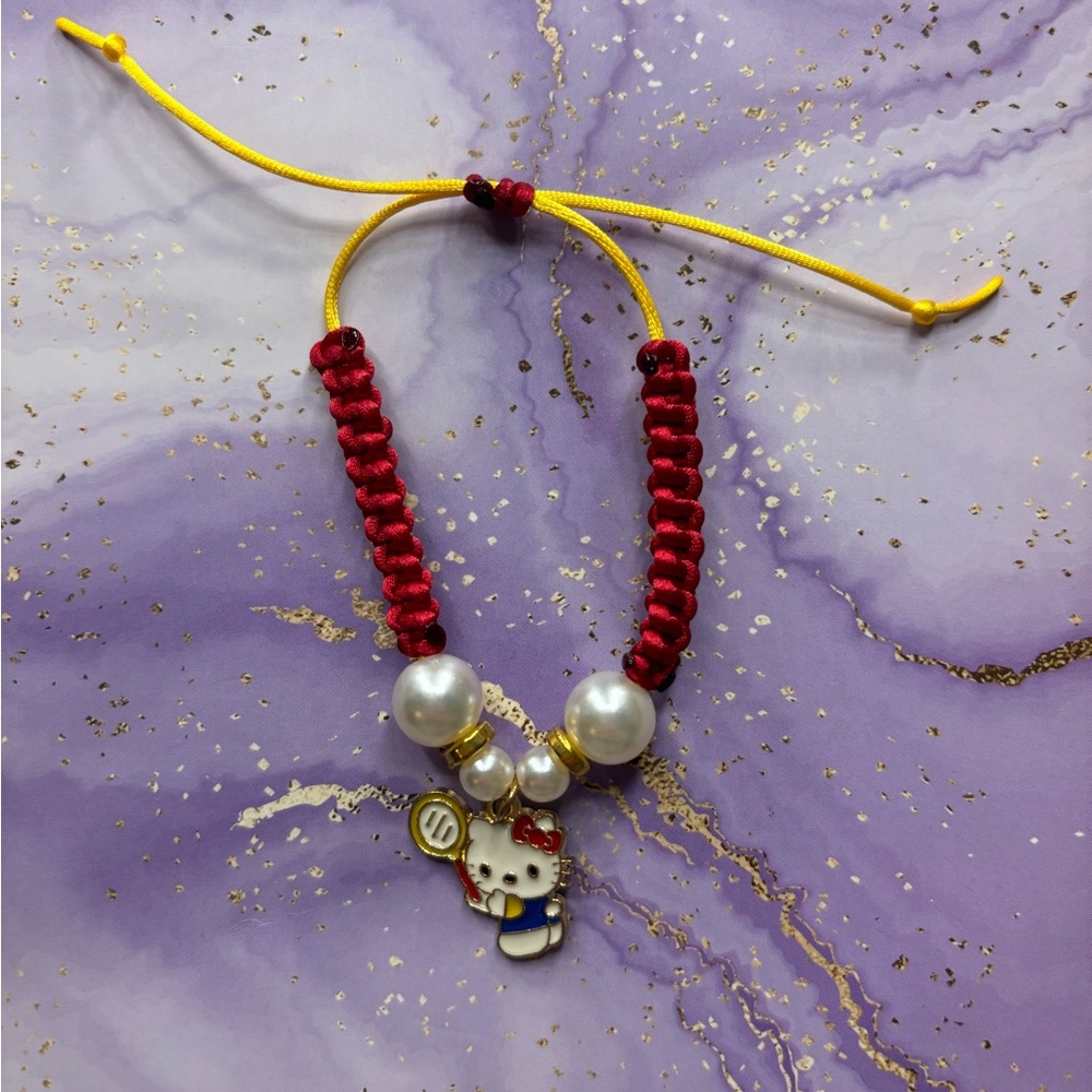 Handmade adjustable tennis Hello kitty adjustable bracelet